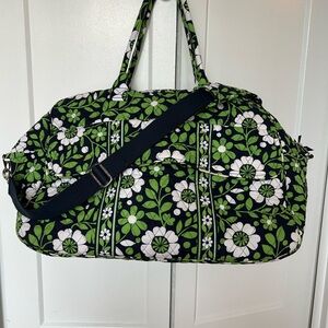 Vera Bradley Floral Green and navy weekender bag